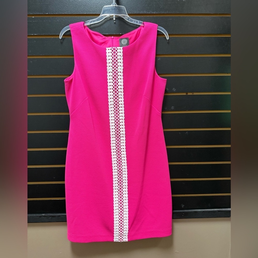 Vince Camuto Pink Textured Sheath Dress Sz 10